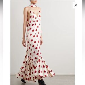 KHAITE Candita scarf-detailed gathered printed dress - NEW WITH TAGS! Size 0